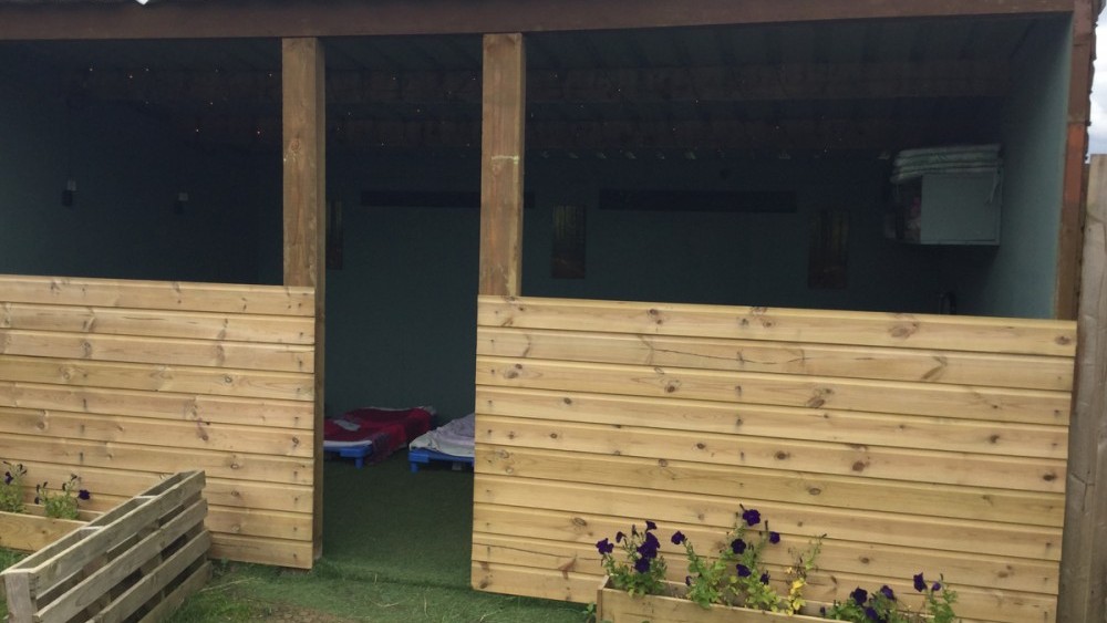 Our outdoor sleep hut