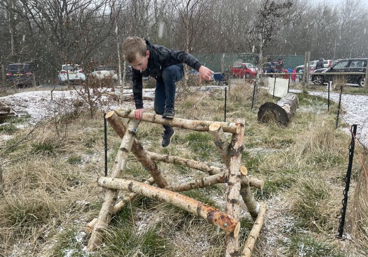 climbing over A frame