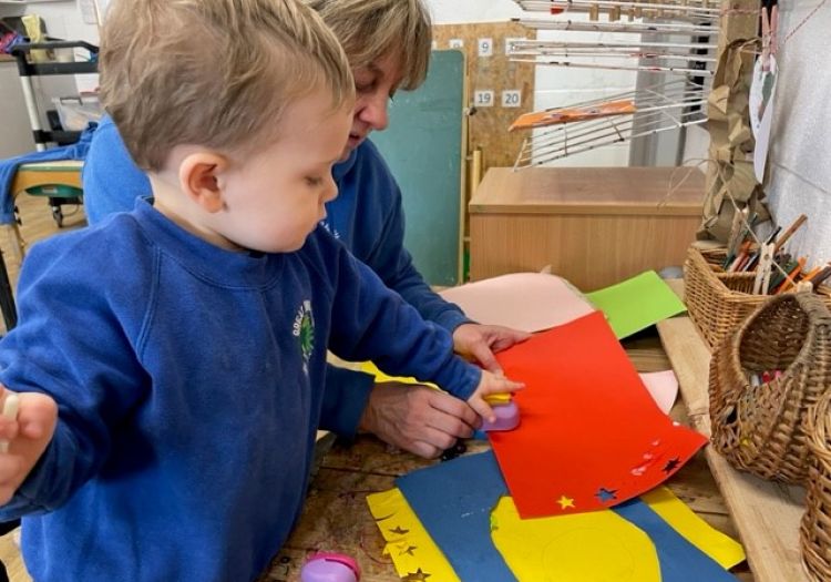 process art, toddlers, star cutter