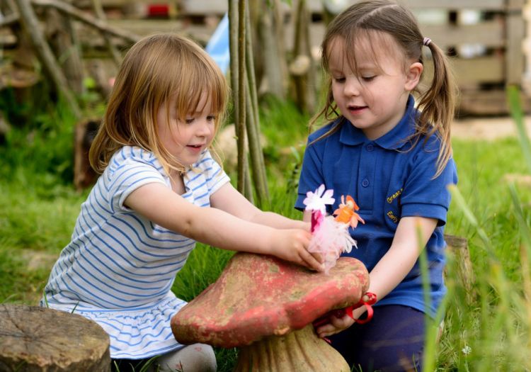 playing with fairies in the garden