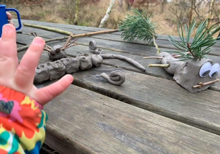 clay, minibeasts, Forest School