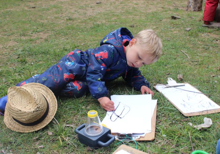 Forest School, 10 years, outdoor learning, observational drawings
