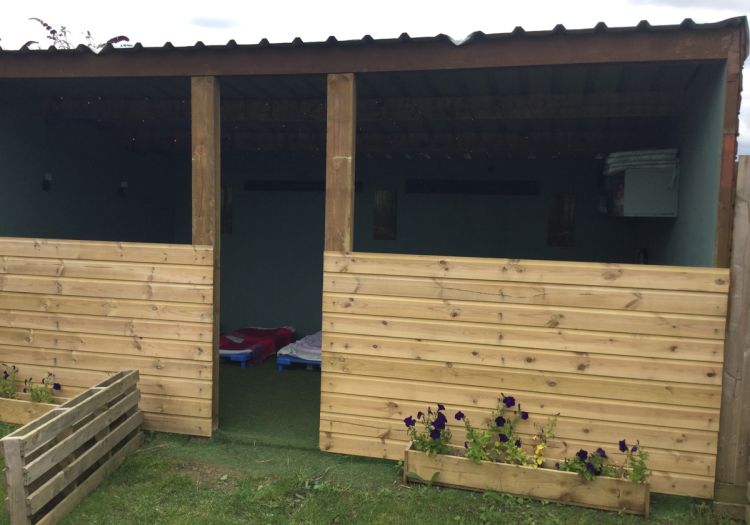 Our outdoor sleep hut