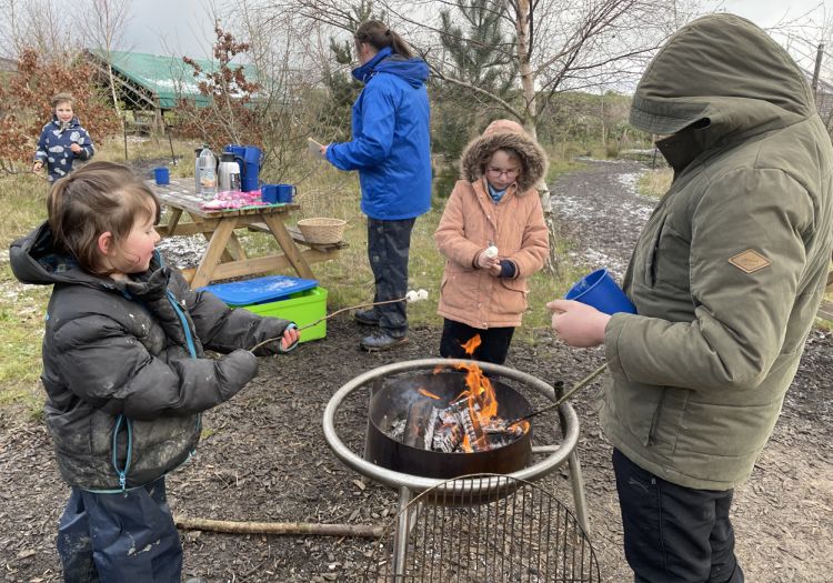 toasting marshmallows