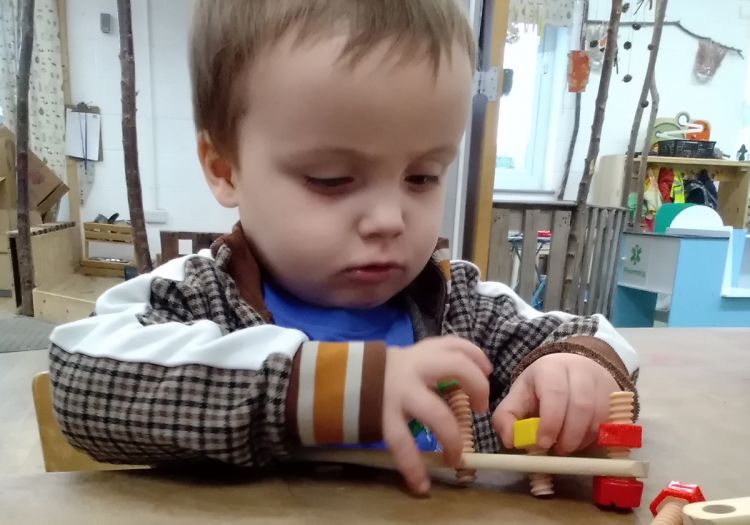 wooden screws, fine motor skills, toddlers